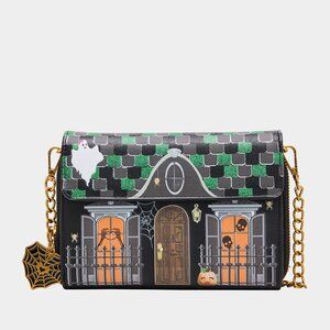 Betsey Johnson Forever Home Wallet On Chain Crossbody Bag Halloween WOC NWT